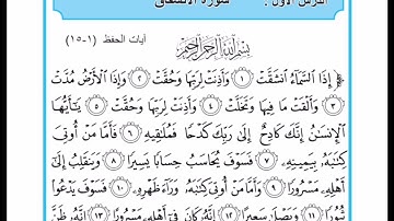 سورة الانشقاق مكررة للحفظ من الآية ١-١٥ إسلامية الصف الأول متوسط