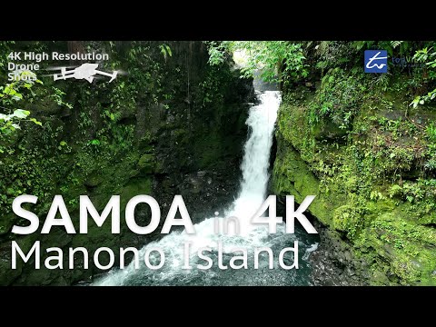 Sauniatu Waterfall, Samoa - 4K Aerial Drone Views