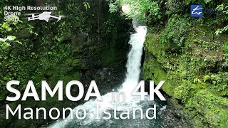 Sauniatu Waterfall, Samoa - 4K Aerial Drone Views