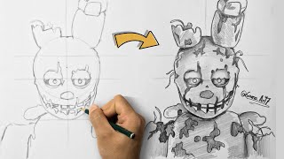 Cómo Dibujar a SPRINGTRAP a lápiz | Tutorial paso a paso