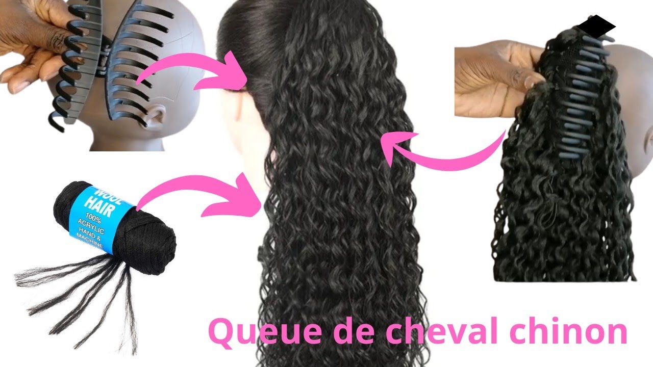 Comment faire une queue de cheval avec pince crochet brazilian wool