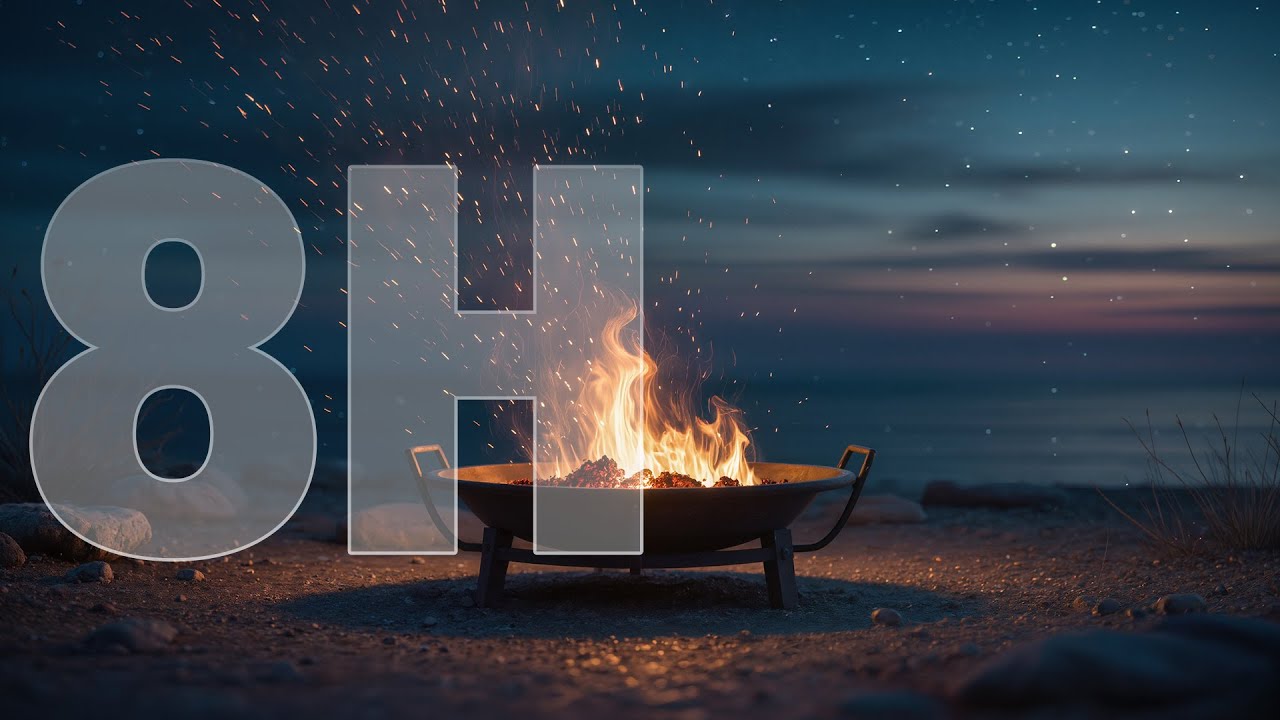 Fireplace Sound with Crackling Fire 8h (No Talking) 🔥 잠 안 올 때 듣는 타닥타닥 캠핑 장작 소리 8시간