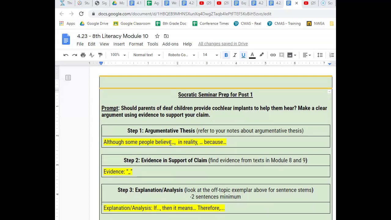 Socratic Seminar Part 1 Directions - YouTube