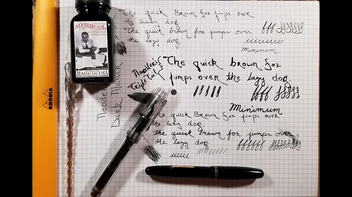 Noodlers Dark Matter Review in Triple Tail, Parker, And Glass Dip Pen