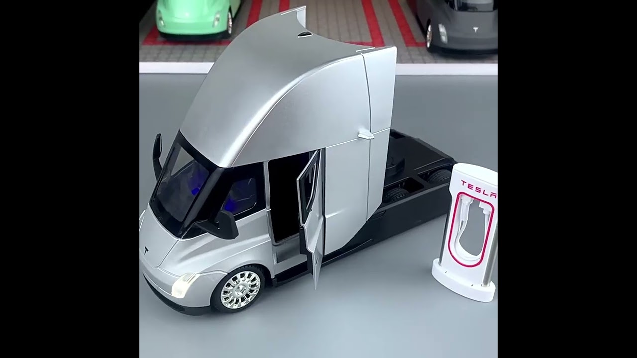 🚚 1/24 Tesla Semi Alloy Simulation Truck – Realistic Miniature Scene! 🔋