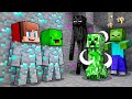 JJ and Mikey Hide From EVIL MOBS Using Camouflage in Minecraft - Maizen