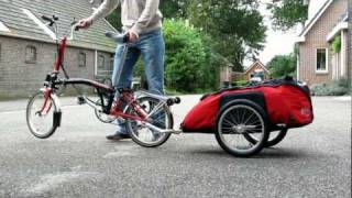 Brompton with Cyclone Bicycle Trailer