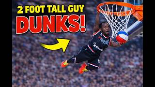 2 Foot Tall Guy Dunks😱❤🧡