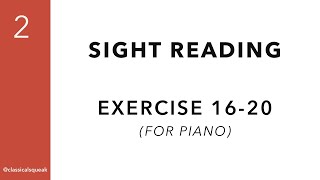 RCM Level 2 Sight Reading | Exercise 16-20 (Piano - One Hand at a Time) screenshot 2