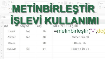 Excel METİNBİRLEŞTİR İşlevi