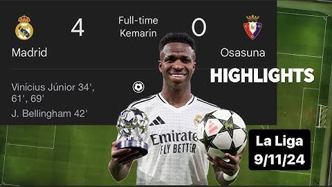 HIGHLIGHTS | Real Madrid 4-0 Osasuna | LaLiga 2024/25 | CuplikanGoalRL7