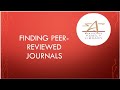 Finding Peer Reviewed Journals