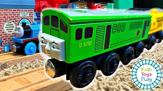 GIANT Thomas and Friends Wooden Railway Track Build and Story Time with Kids Toys Play!