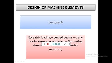 Design of machine elements|Lecture 4|Eccentric loading|stress concentration|Fluctuating stresses