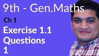 9th Class General Math, Ch 1, lec 1, Exercise 1.1 Question no 1 - Matric part 1 Gen Math