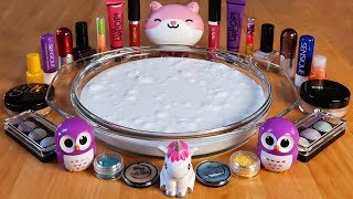 Mixing Makeup Into Glossy Slime  SLIME SMOOTHIE  SATISFYING SLIME VIDEO  Part 19