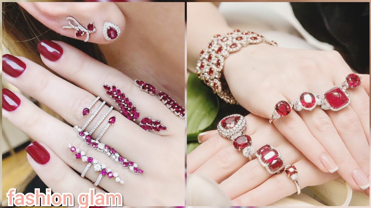 gorgeous women's diamonds and ruby rings styles 2019