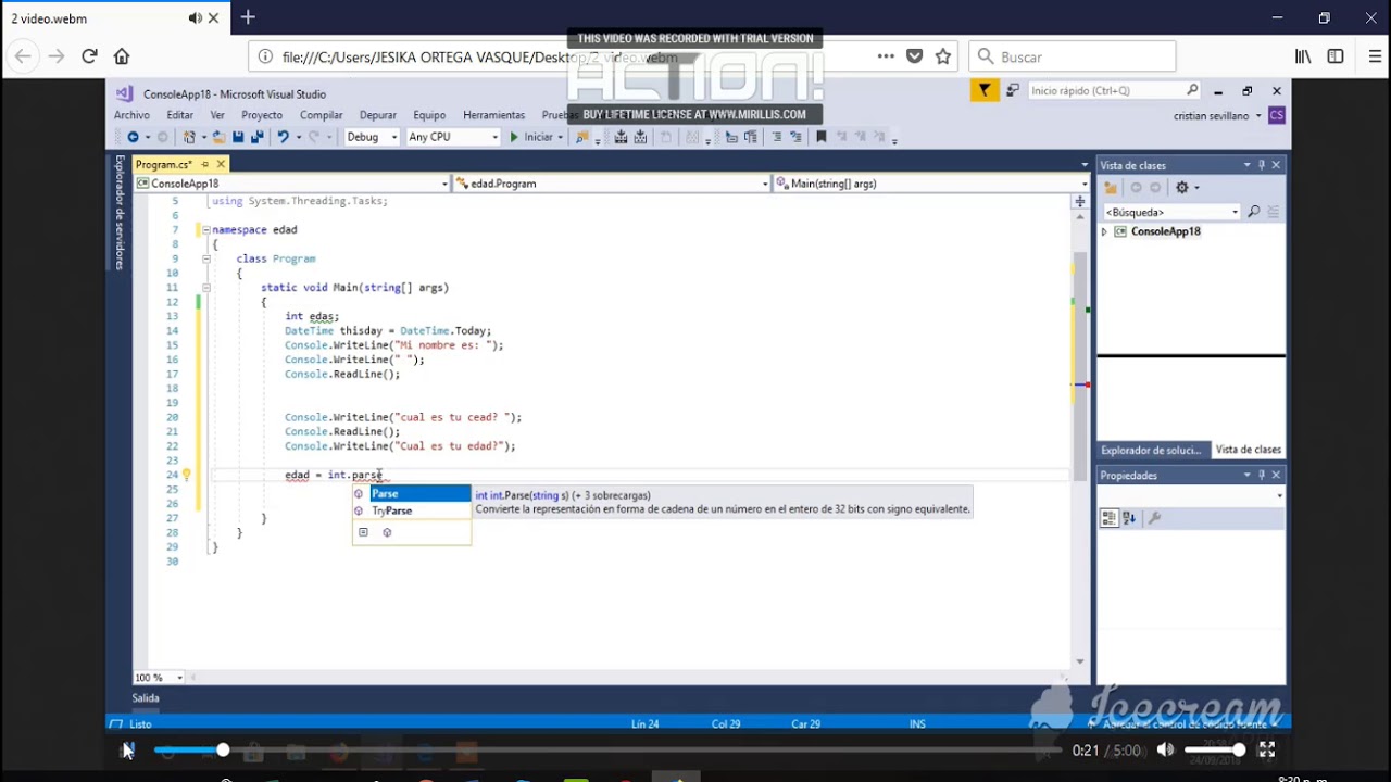 Vídeo tutorial Ejercicio en visual Studio 2017 C# - YouTube