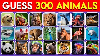 Guess 300 Animals in 3 Seconds 🐶🐯🐵 | EASY to IMPOSSIBLE