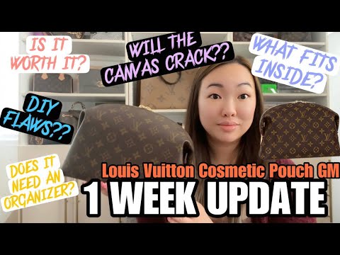 1 WEEK UPDATE ON THE NEW LOUIS VUITTON COSMETIC POUCH GM M46458 + WHAT'S IN  MY BAG & IS IT WORTH IT? 