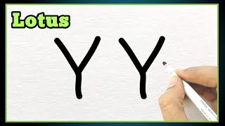Beautiful Lotus 🪷 Drawing | How to Draw Lotus Flower with letter YY | Easy Flower Drawing | Drawing