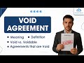 08 Void Agreement | void and voidable agreement | Agreement declared void under Indian Contract Act