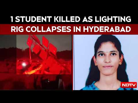 Visuals Show Moment Lighting Stand Collapses At Hyderabad College Event, 1 Killed