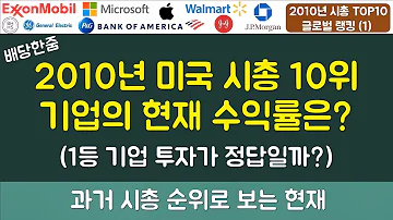 2010년 미국 시가총액 상위 기업의 현재 순위 변화와 장기투자 결과는