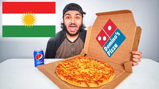 Kurdish Guy Eats Dominos Large 6 Cheese Pizza (MUKBANG)