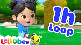 Sped Up Football Song To Energize You (1 Hour Loop) | Nursery Rhymes | Lellobee ABC