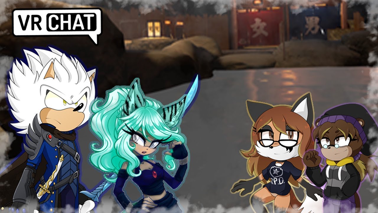 Raziel, Rosaria, Vicki, and Cookie at a hot springs