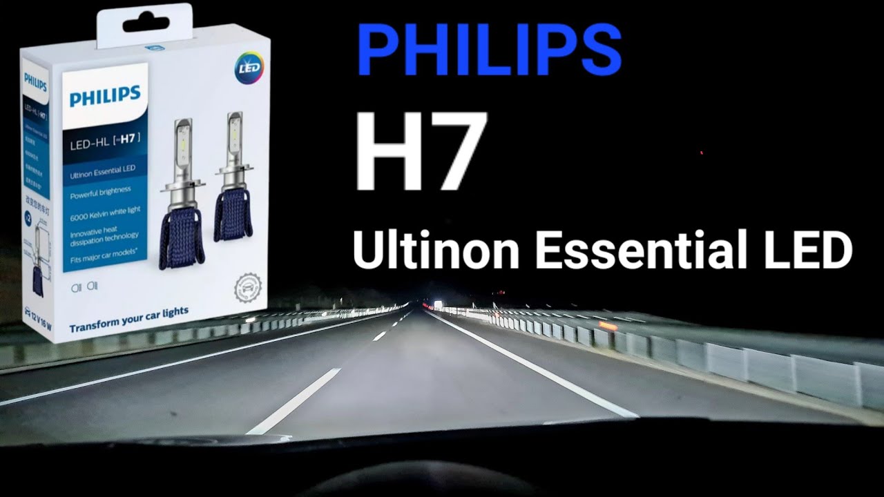 6000k H7 Led Philips Ultinon Essential Test On High Beam And Low