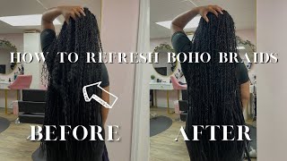 How To Refresh Boho Braids w/ Synthetic Hair *very simple*
