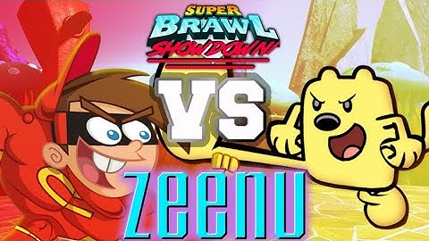 Classic Timmy Turner vs Wubbzy II | Super Brawl Showdown v0.3.1b Full Match Gameplay