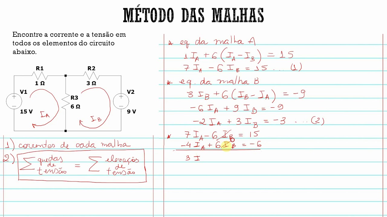 Aula 1 Método Das Malhas Circuitos Contendo Apenas Fontes De Tensão