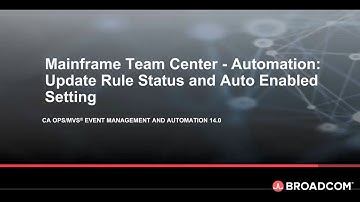 CA OPS/MVS: Mainframe Team Center Automation: Rule Status Update