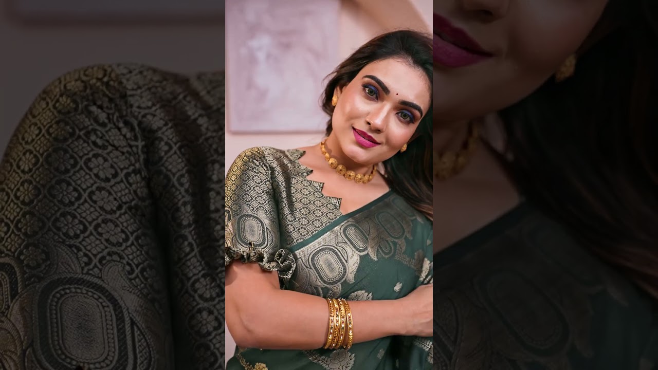 Deep Green Soft Georgette Banarasi Silk Saree
