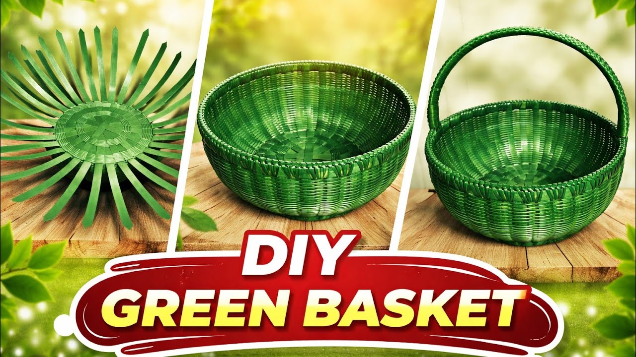 Nobody Tells This Plastic Basket Trick 😱 | Easy DIY Green Basket Making