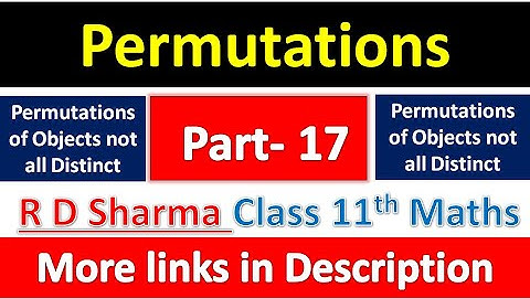Permutations | Class 11th Maths R D Sharma Solution | Dhanpat Rai Publication | Chapter 16 | Part 17