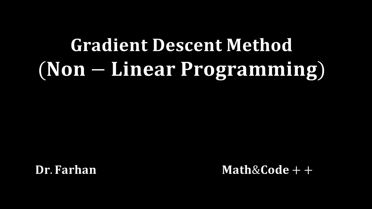 Gradient( Steepest) Descent Method|UMA035|Optimization Method - YouTube