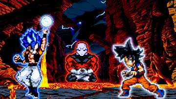 Gogeta OP (All Form) New & Goku V5 LB OP (New) VS Jiren OP in Jump Force Mugen