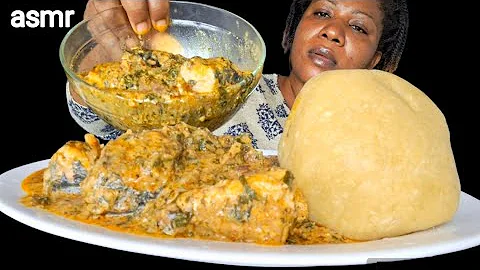 African food mukbang/ Peanut 🥜 soup and fufu mukbang African food eating Sound 😋