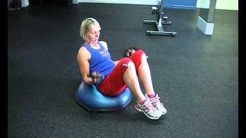 Bosu Abdominal Hold and Bicep Curl
