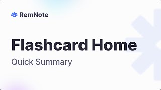The Flashcard Home - RemNote 1.11 🎉 screenshot 3