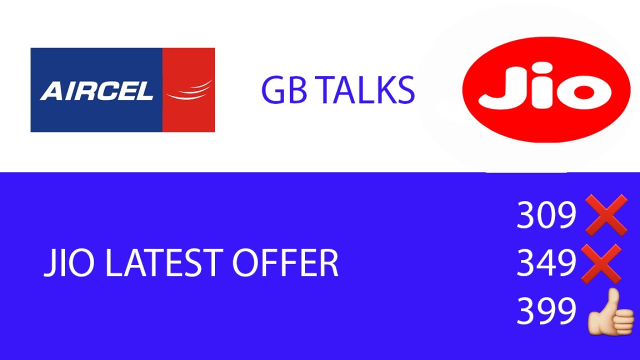 JIO Latest Offer | JIO Mansoon Offer | Aircel New offer | GB Talks