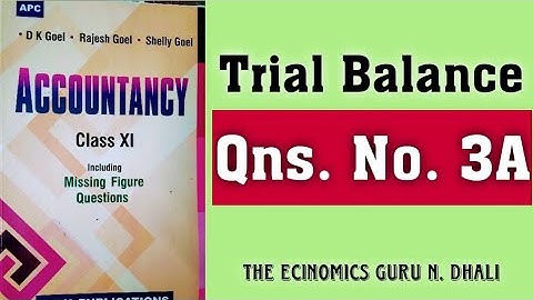 Trial Balance l Clasa 11th Account l Qns 3A l D. K. Goyal