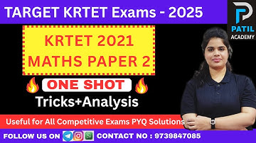 KRTET 2021 MATHS PAPER-2🔥|  Complete solution | Target TET 2025 | #tet #gpstr | By Nirmala Patil