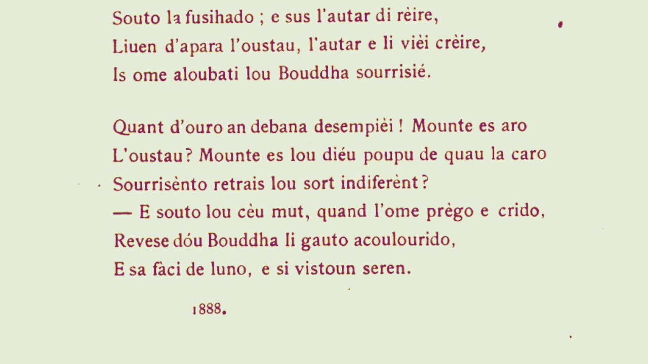 "The Buddha" by Jules Boissière, read in Occitan and in English translation