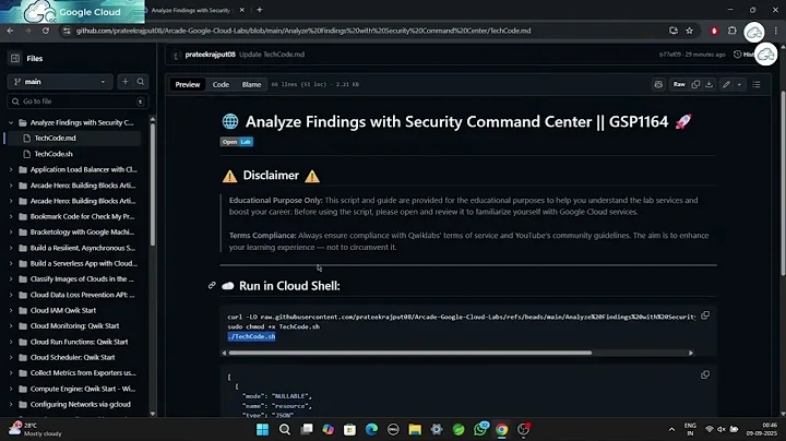 Analyze Findings with Security Command Center || GSP1164 || GCP || Arcade Facilitator