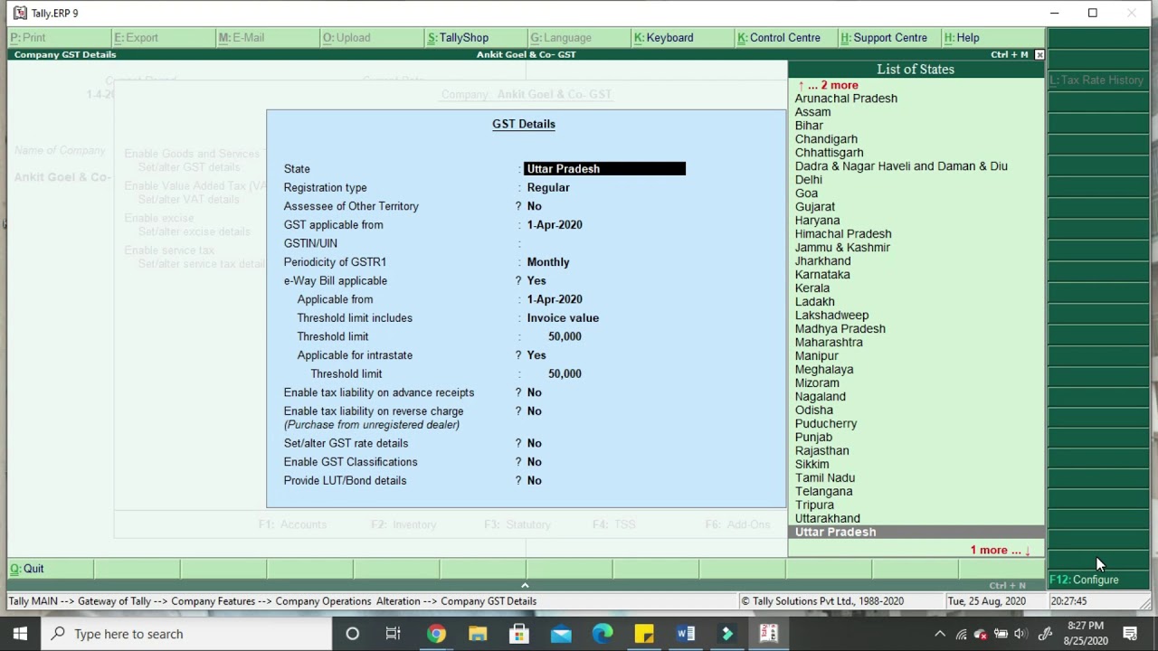 How to activate GST in Tally Erp GST in TALLY Steps to Activate GST